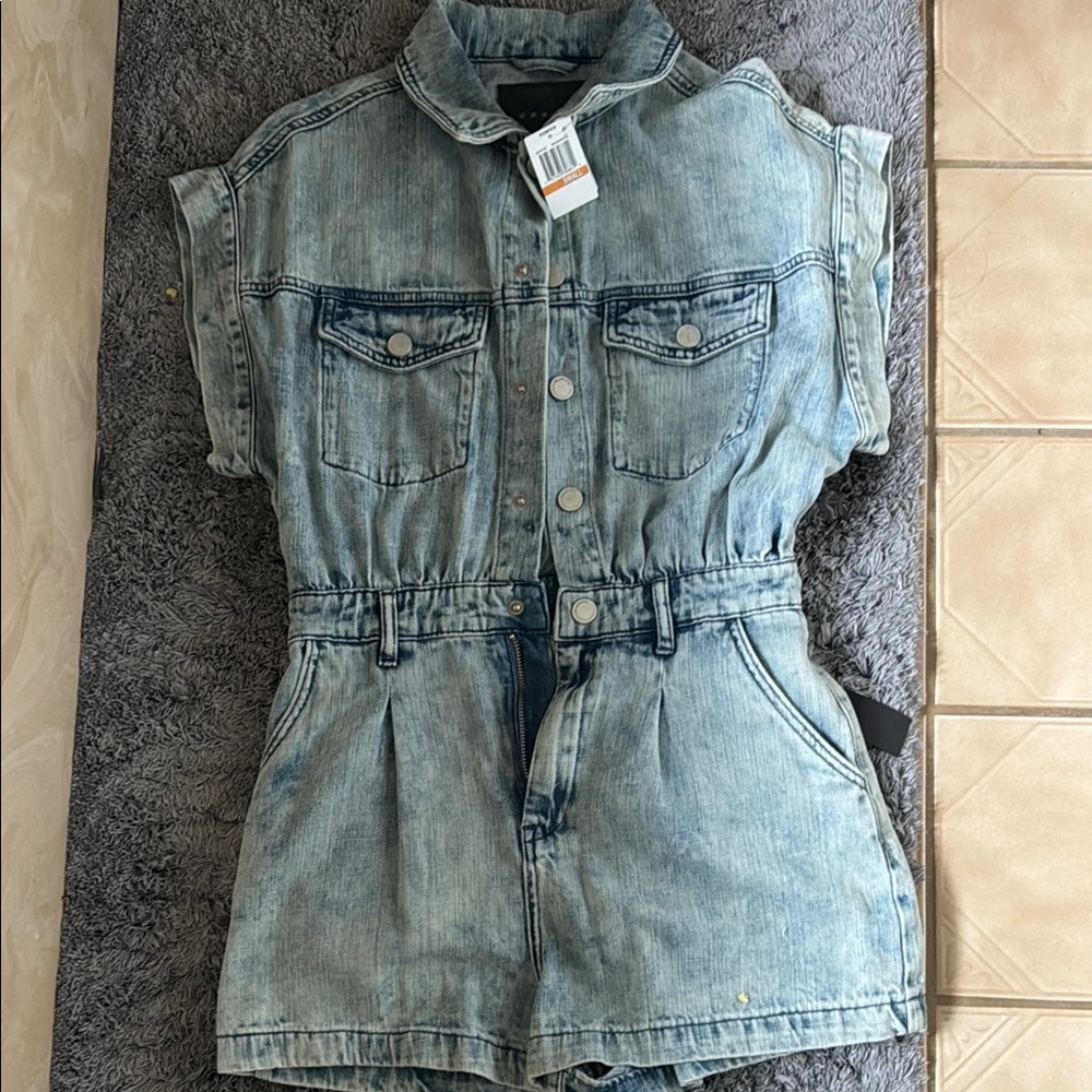 Blank NYC Light Blue Denim Romper